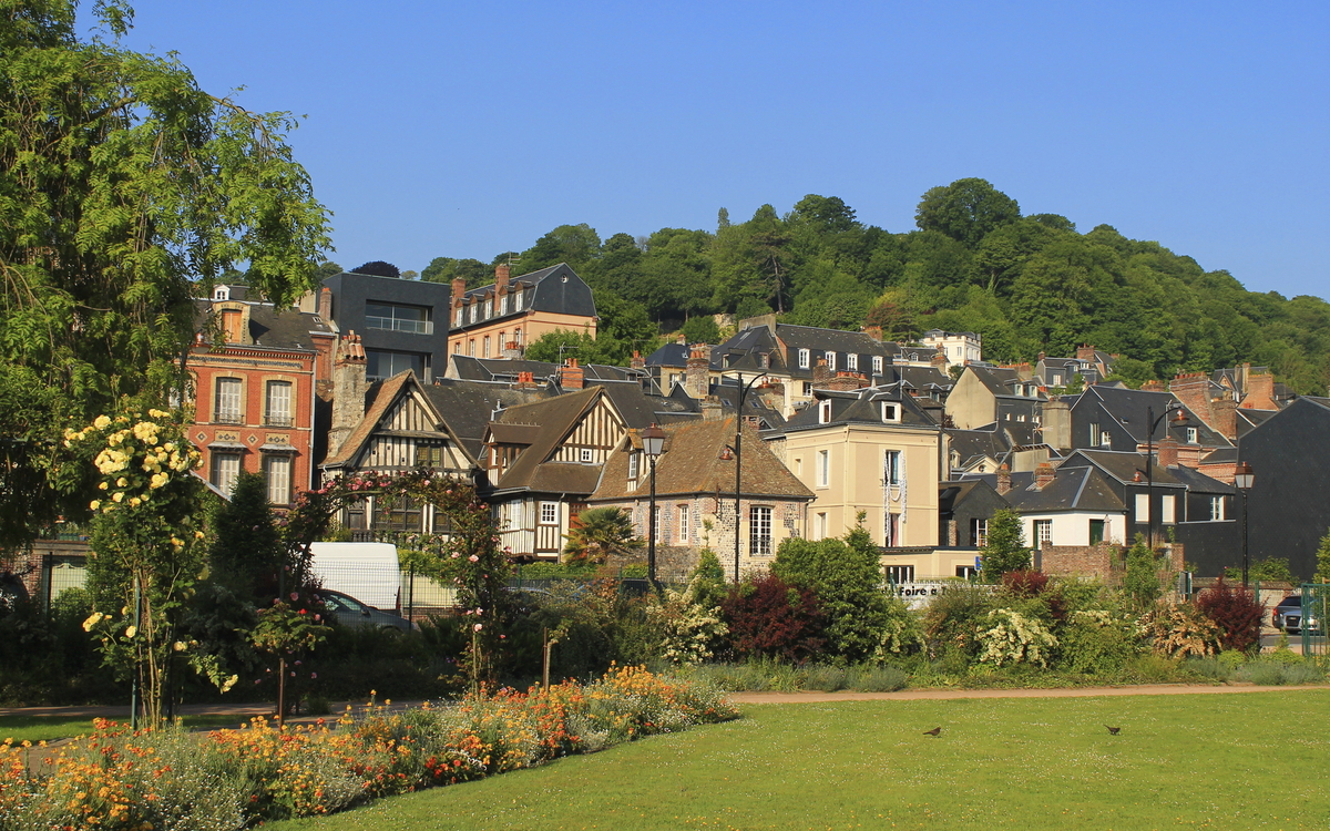Blick auf die Altstadt von Honfleur, Frankreich