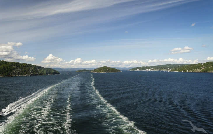 Blick zurück auf den Oslofjord, Norwegen