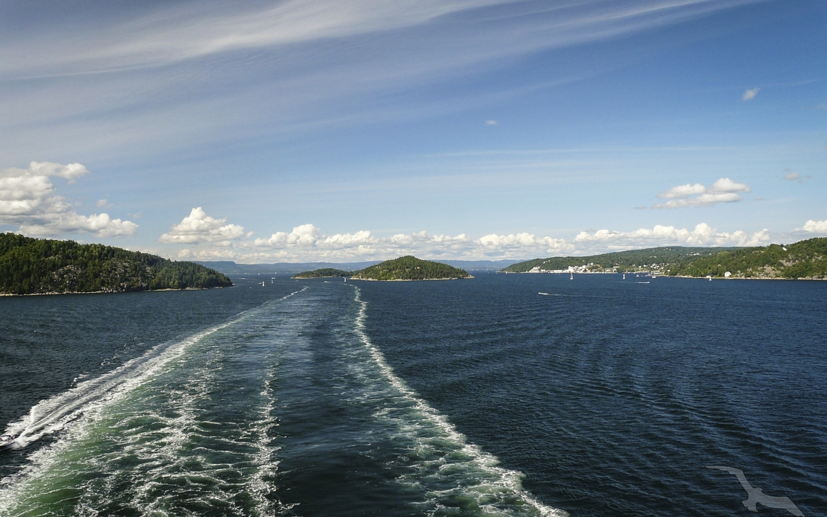 Blick zurück auf den Oslofjord, Norwegen