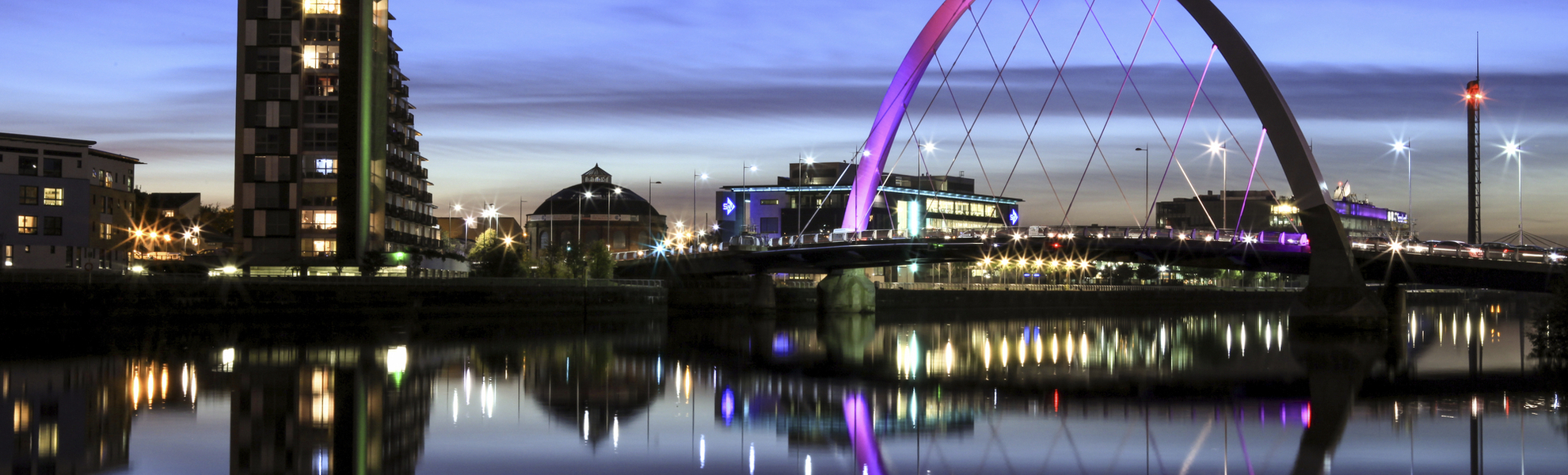 Clyde Arc Brücke in Glasgow, Schottland
