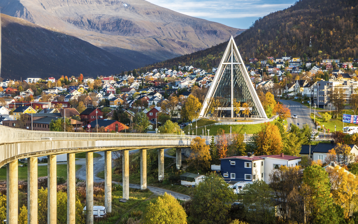 Brücke Tromsøbrua in Tromso, Norwegen
