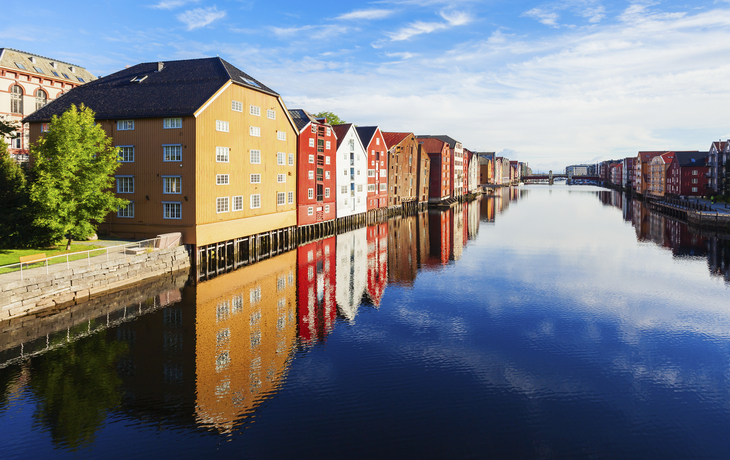 Stelzenhaeuser in Trondheim, Norwegen