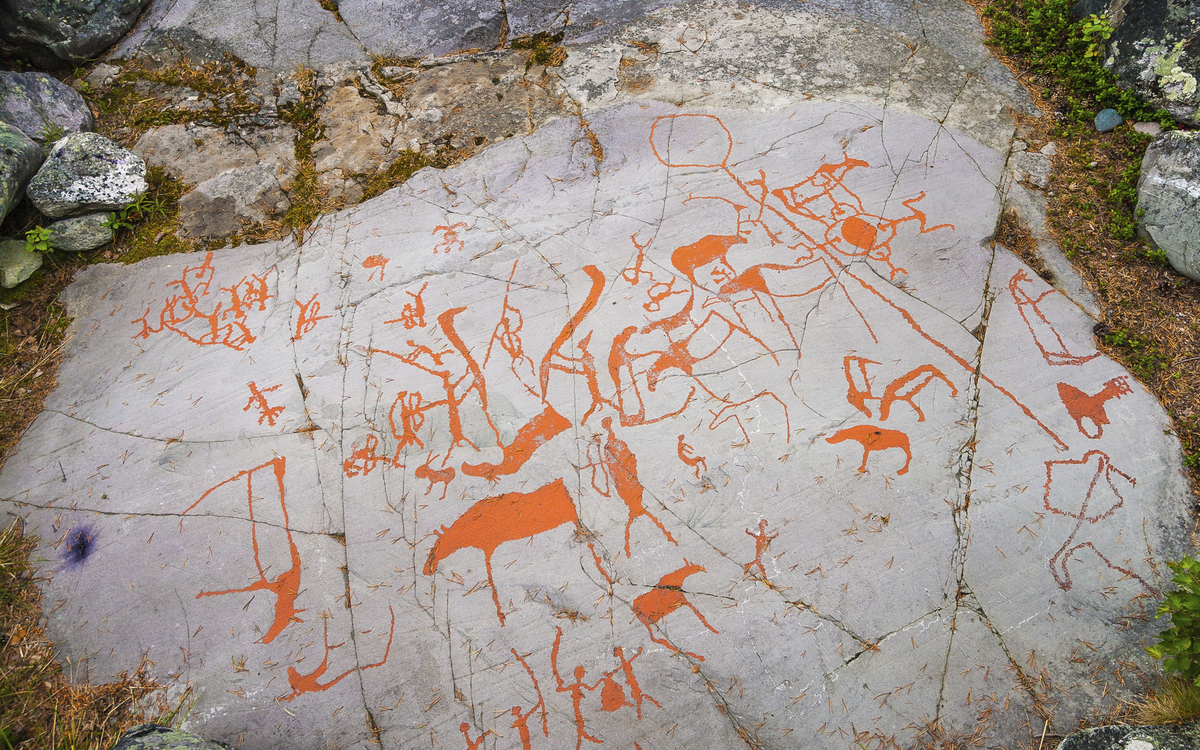 Felsenzeichnungen von Hjemmeluft, Norwegen