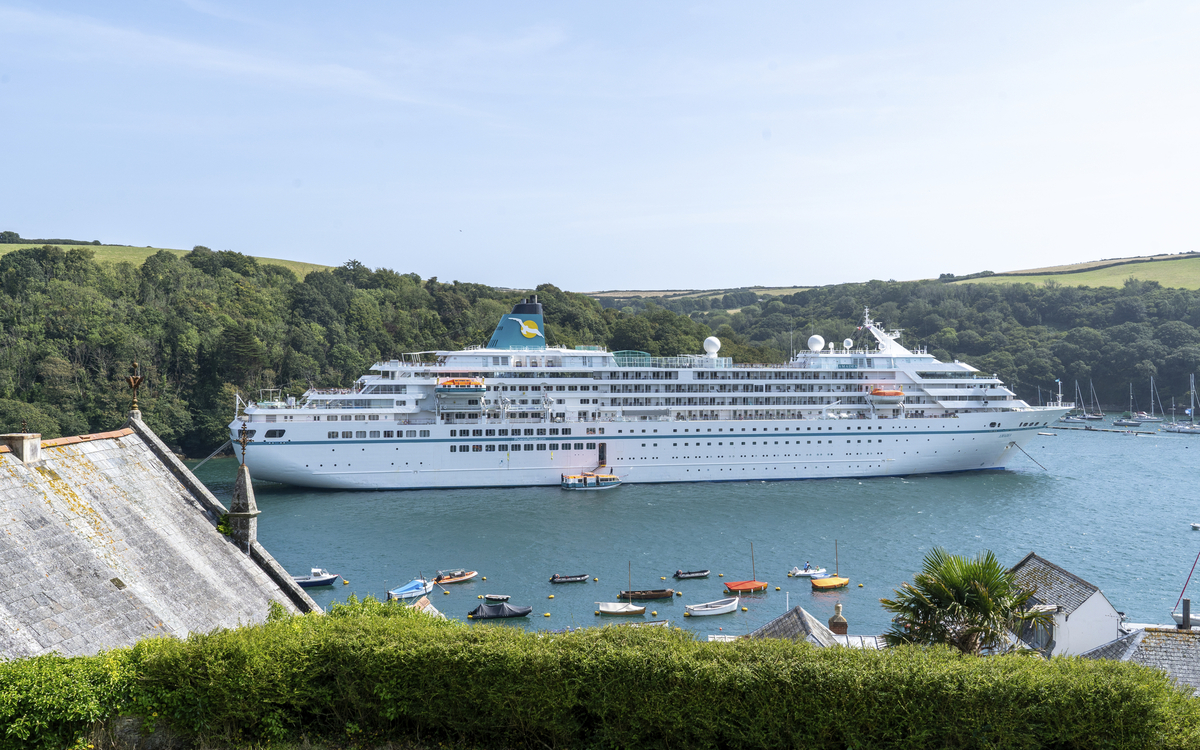 MS Amadea in Fowey, Cornwell