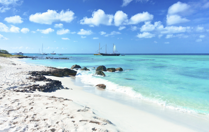 Arashi Strand an der nordwestlichen Spitze von Aruba, Karibik