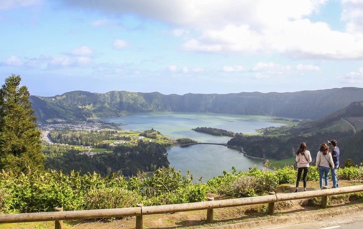 Panoramablick auf Ponta Delgada, Portugal