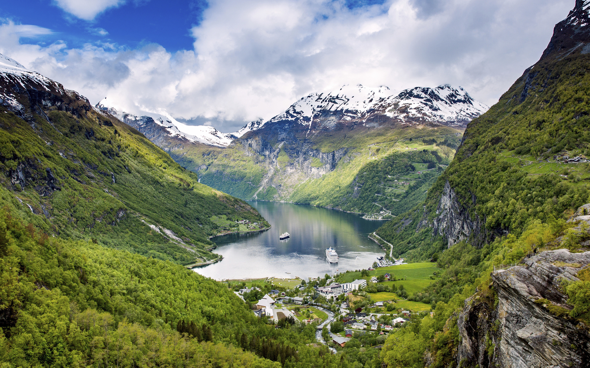 Blick auf das Geirangerfjord, Norwegen