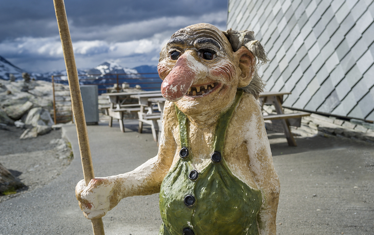 Ein Troll auf dem Dalsnibba in Geiranger, Norwegen