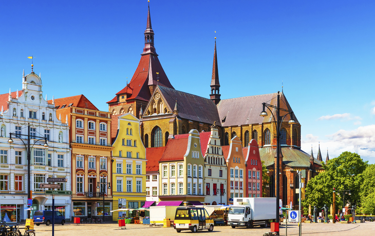 Der Marktplatz in Rostock, Deutschland