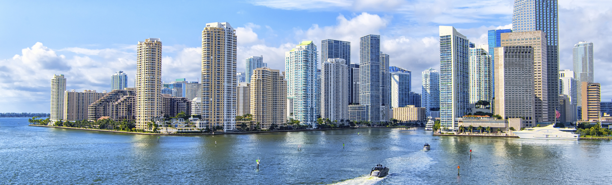 Panoramaaufnahme von der Skyline Miamis, USA