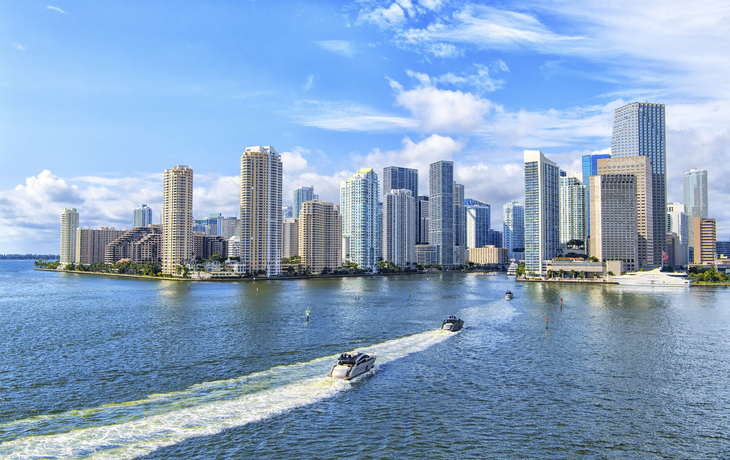 Panoramaaufnahme von der Skyline Miamis, USA