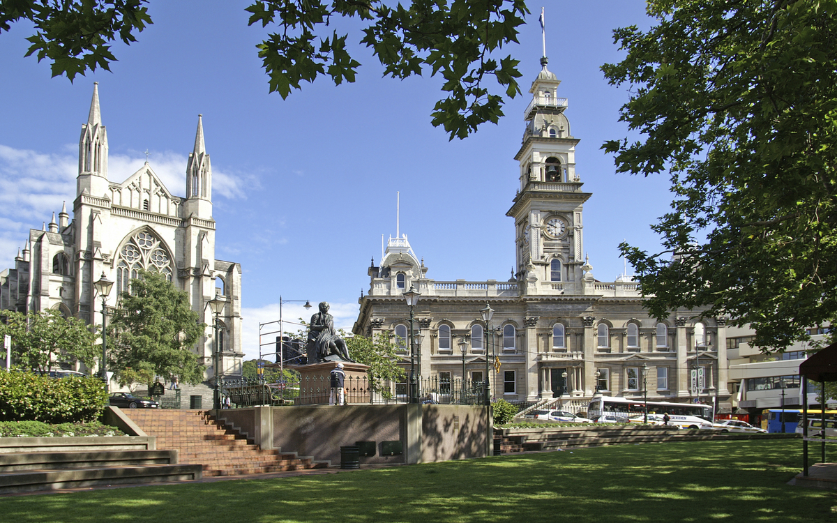 Octagon Platz in Dunedin, Neuseeland
