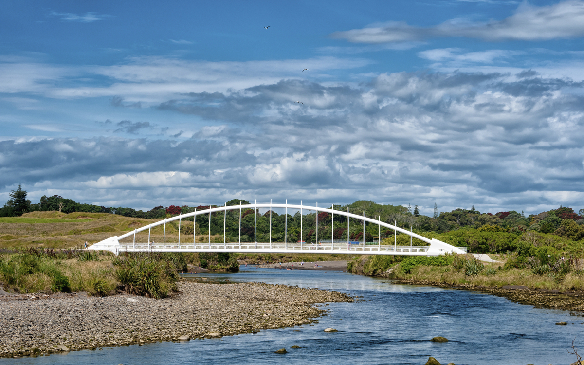 Brücke in Rewa bei New Plymouth, Neuseeland