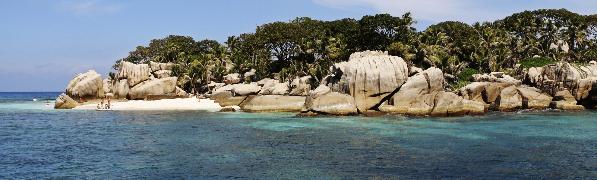 Blick auf Praslins Landschaft, Seychellen