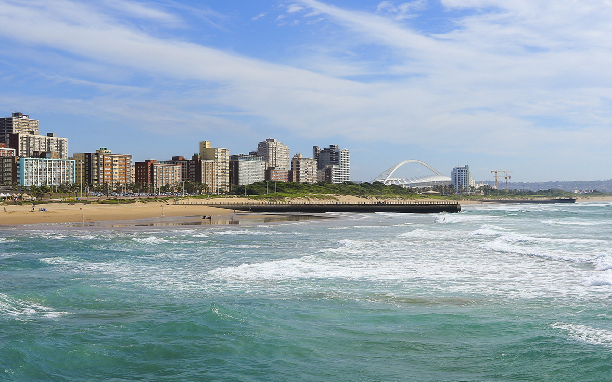 Skyline der Küste von Durban, Südafrika