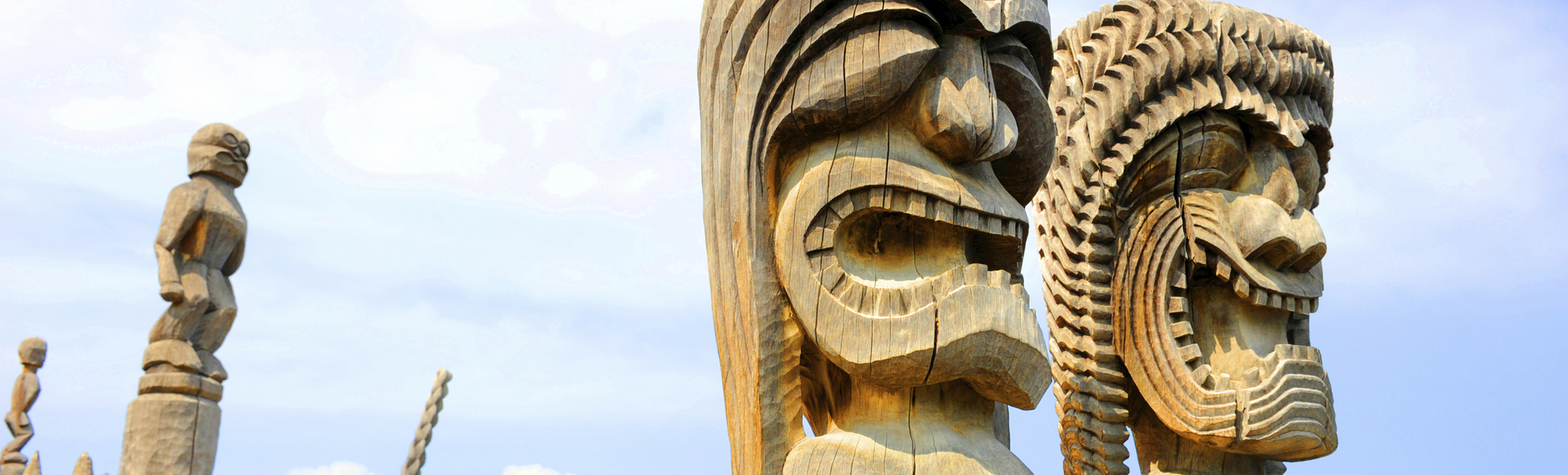 Honaunau Statuen in Puuhouna, Hawaii, USA