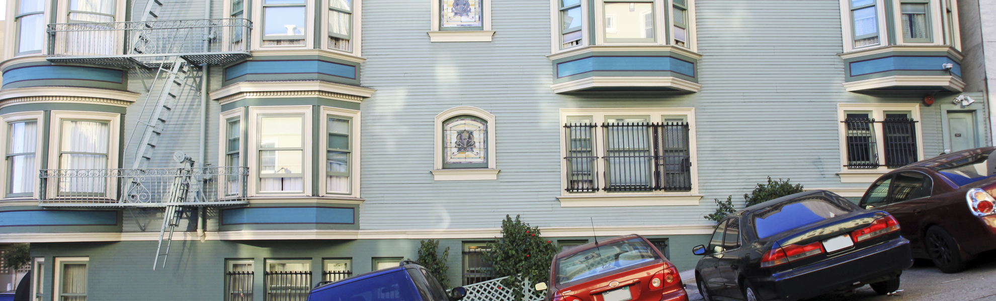 Steile Straße in San Francisco, USA