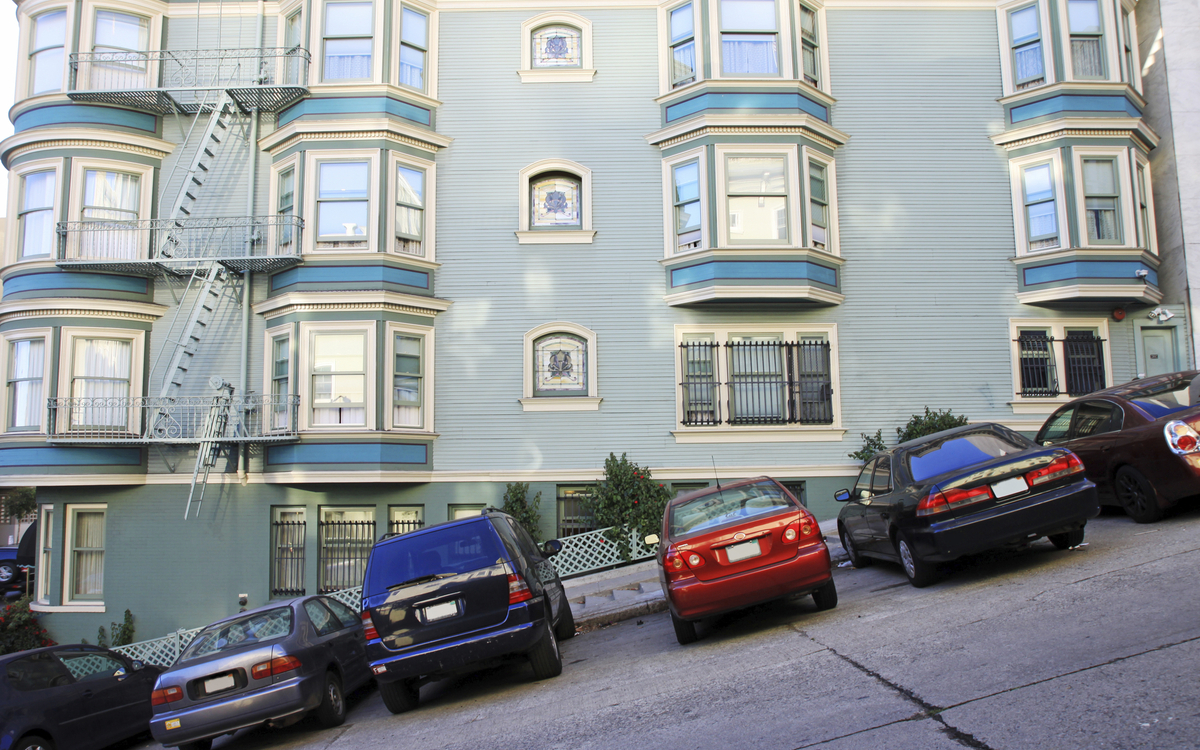 Steile Straße in San Francisco, USA
