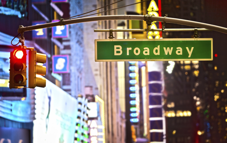 Straßenschild der Broadway in Manhattan, USA