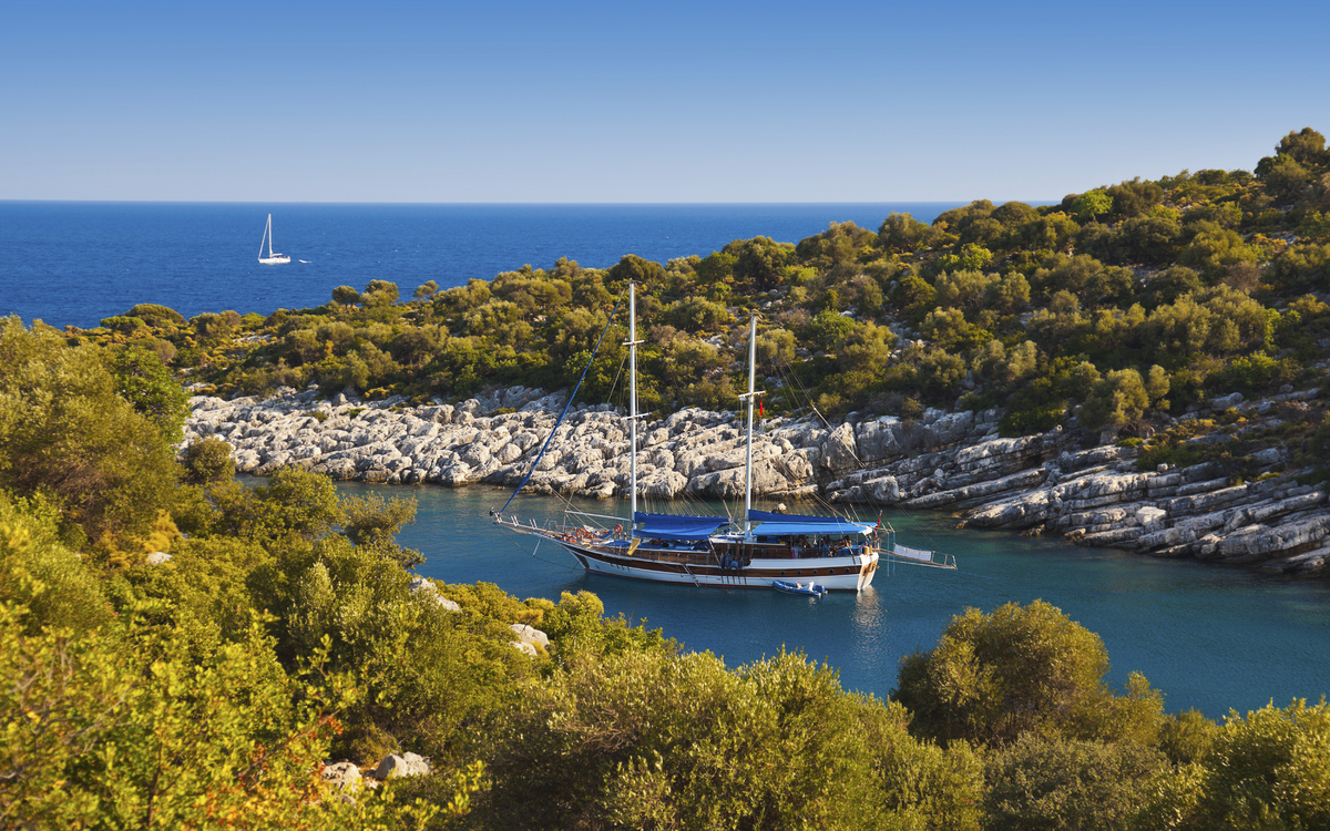 Strand und Boote, Türkei