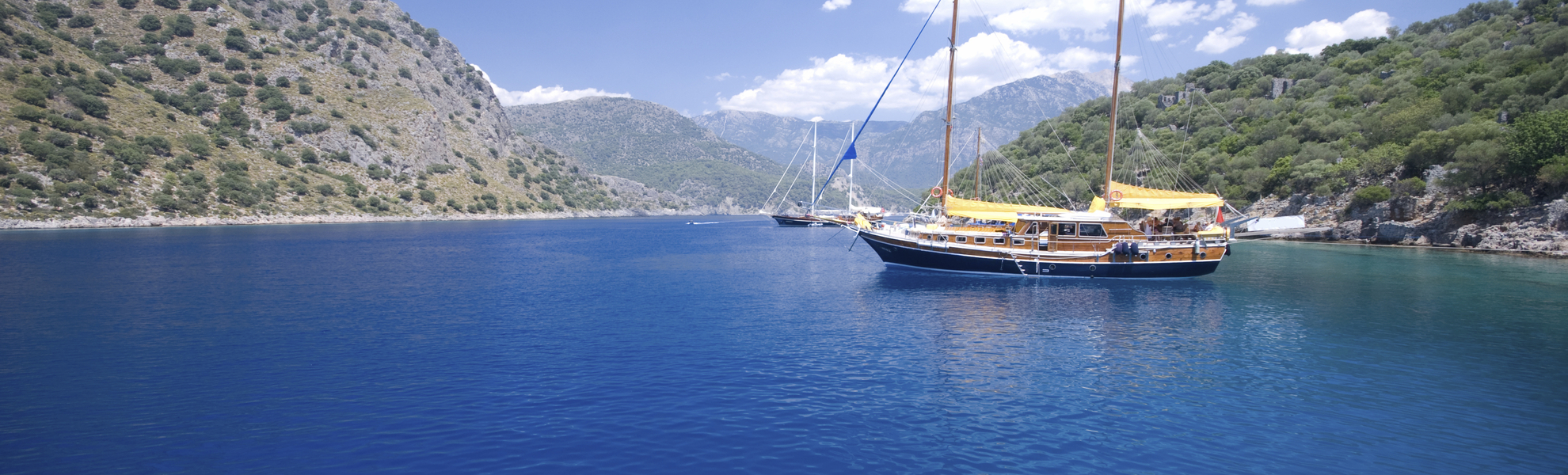 Segelschiiff in Ägäis, Türkei