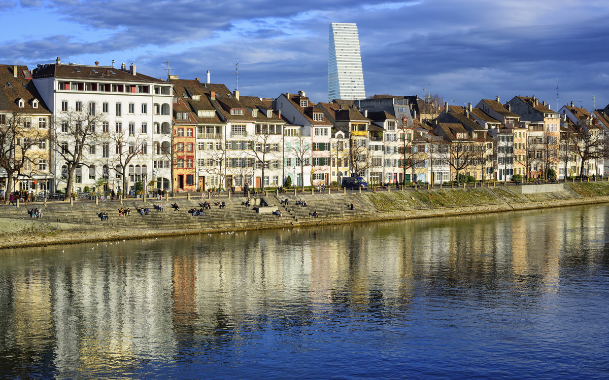 Rhein in Basel, Schweiz