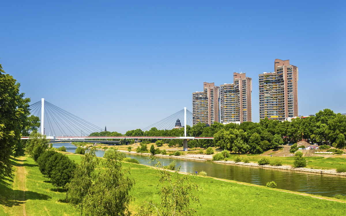 Das Ufer von Mannheim, Deutschland