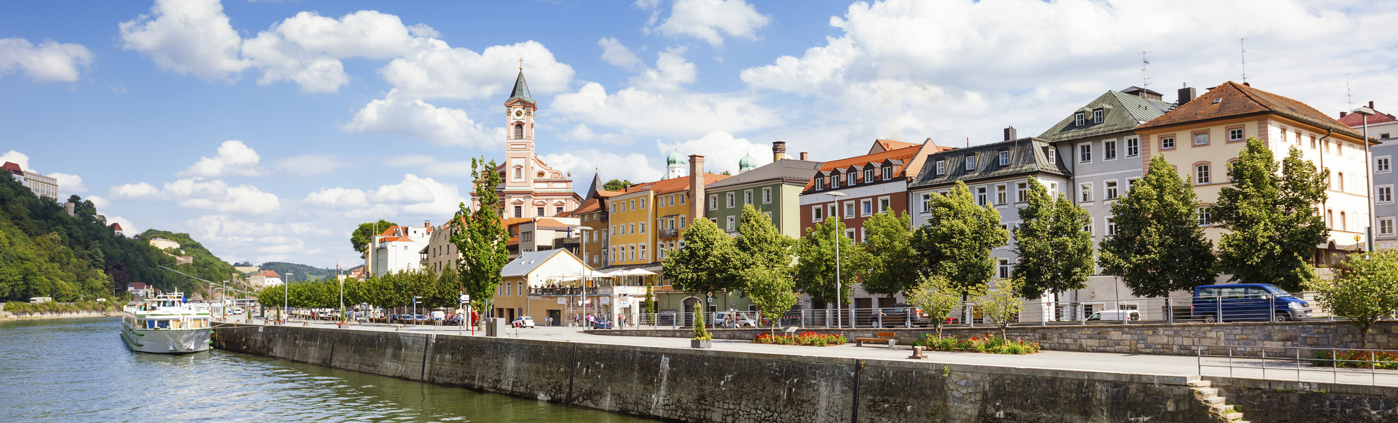 Donauufer in Passau, Deutschland