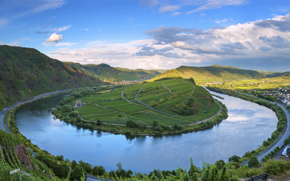 Die Moselschleife in Bremm, Deutschland
