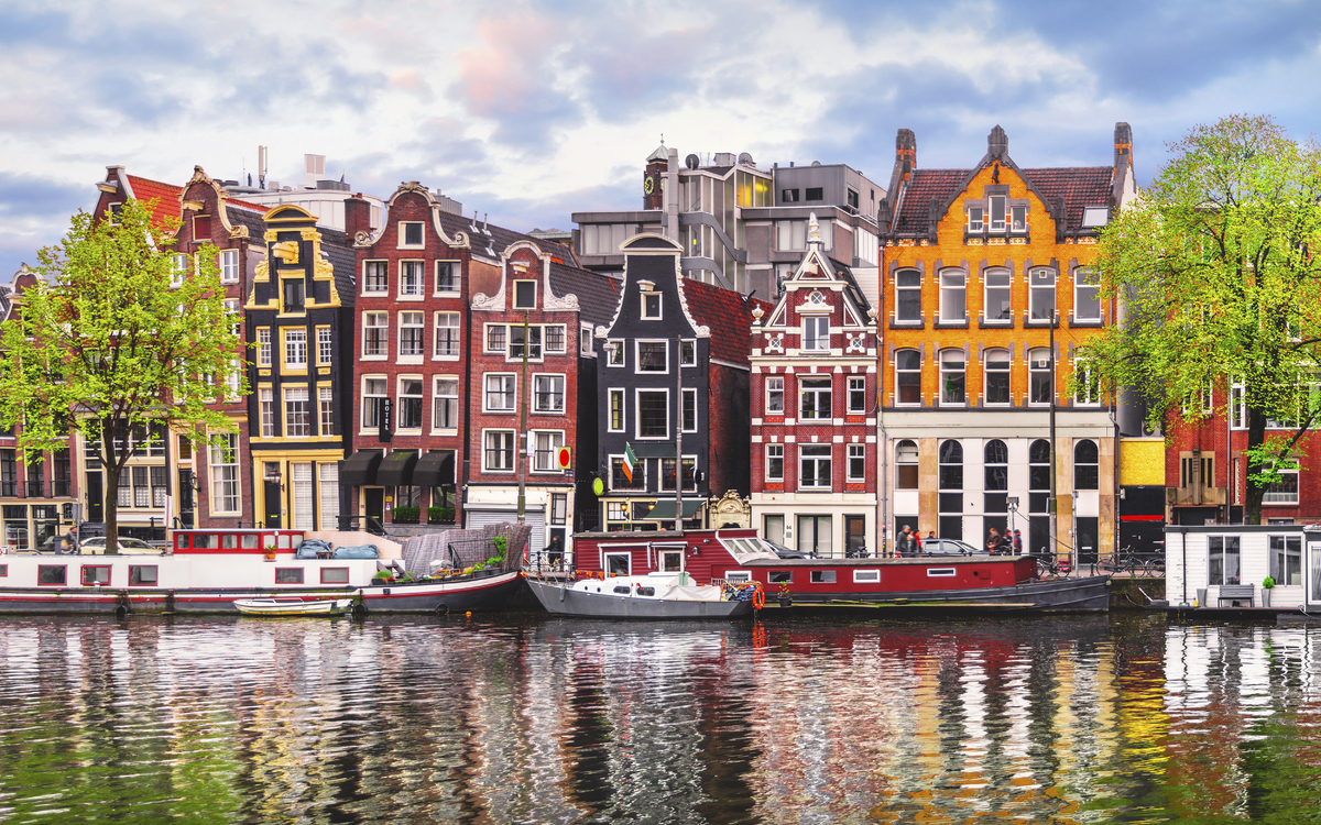 Bunte Haeuser in Amsterdam, Niederlande