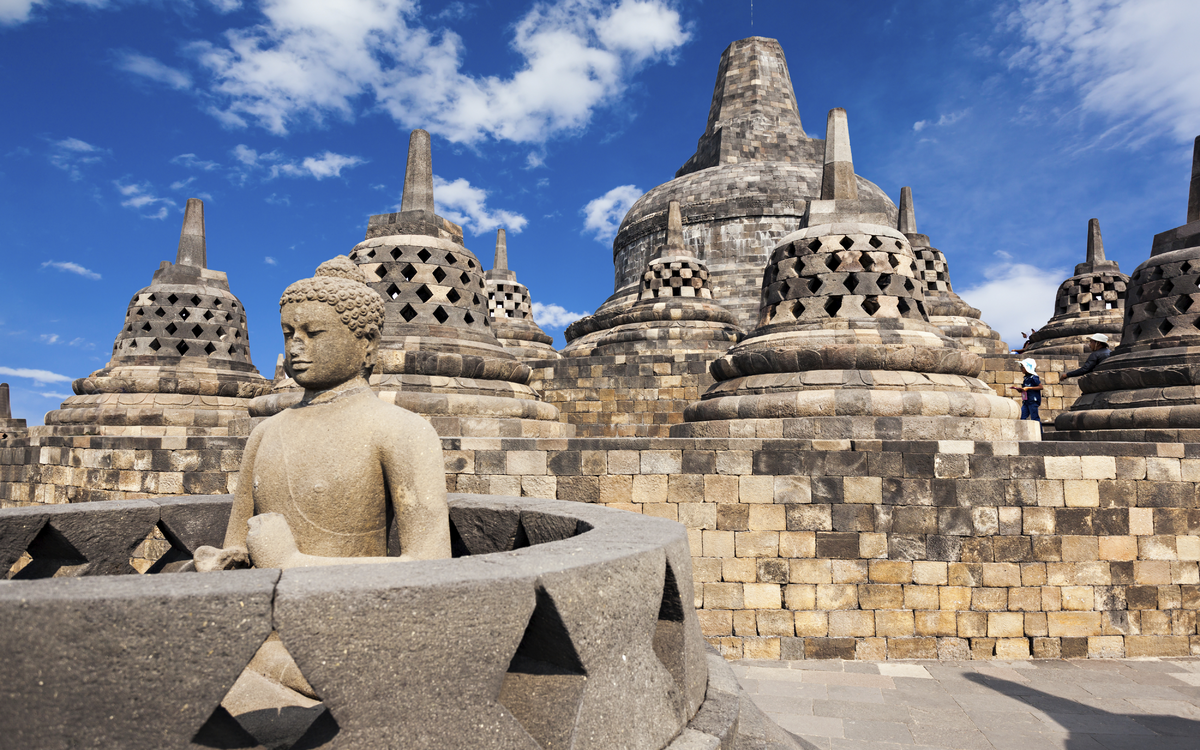 Tempelanlage Borobodur auf Java, Indonesien