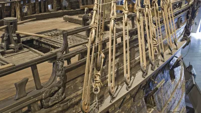 Detail des historischen Kriegsschiffs Vasa im Vasa Museum Stockholm