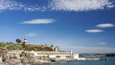 Küste in Plymouth mit Leuchttum, USA