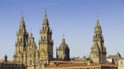 Santiago de Compostela Kathedrale mit ihren markanten Türmen