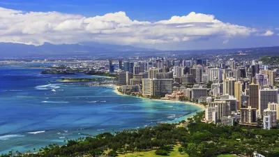 Honolulu Panorama mit Strand und Stadtbild