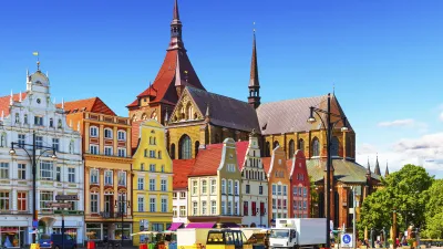 Der Marktplatz in Rostock, Deutschland