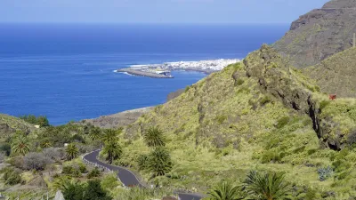 Blick auf die Bucht unter dem Dorf Agaete, Gran Canaria