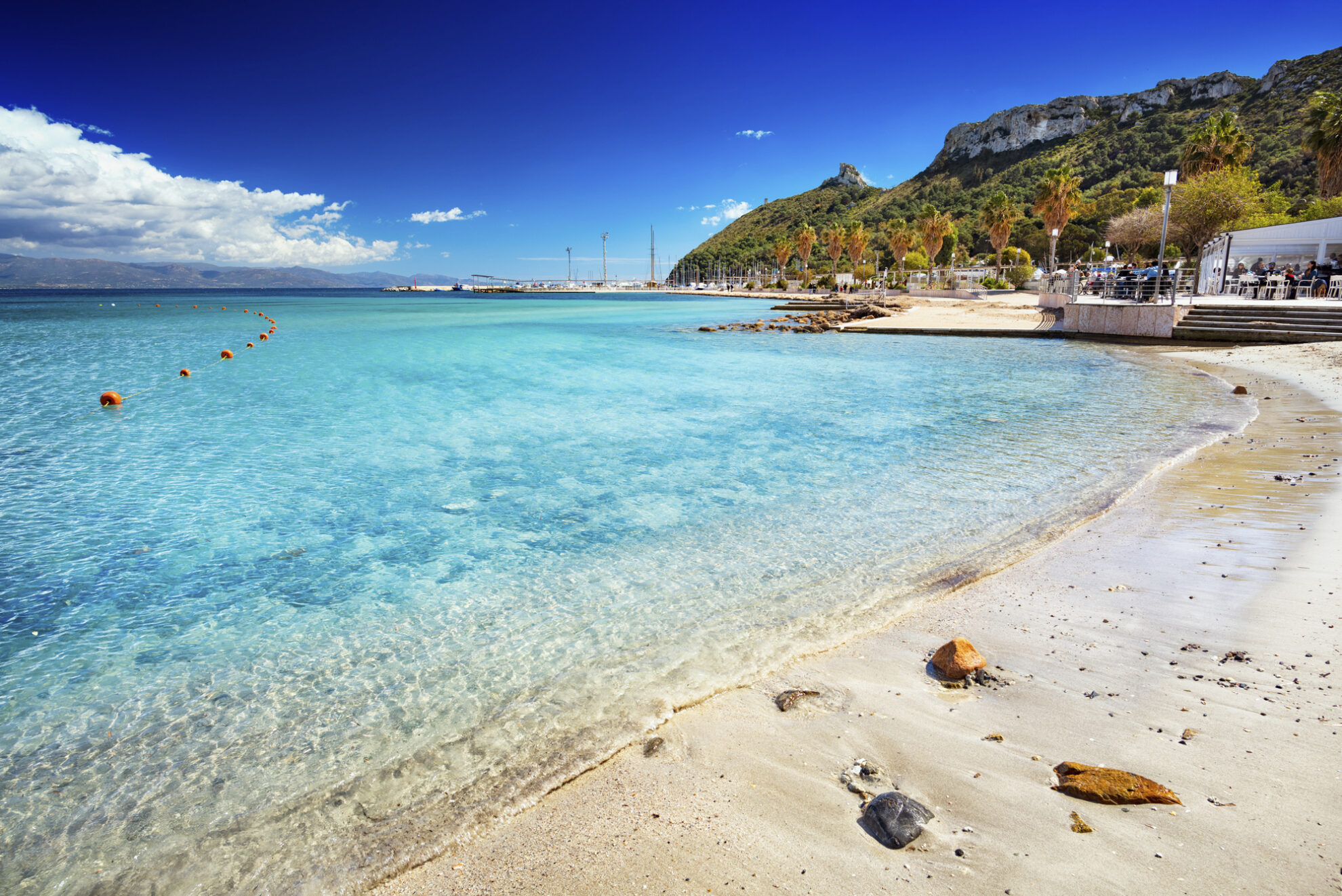 Poettos Strand in Sardinien, Italien