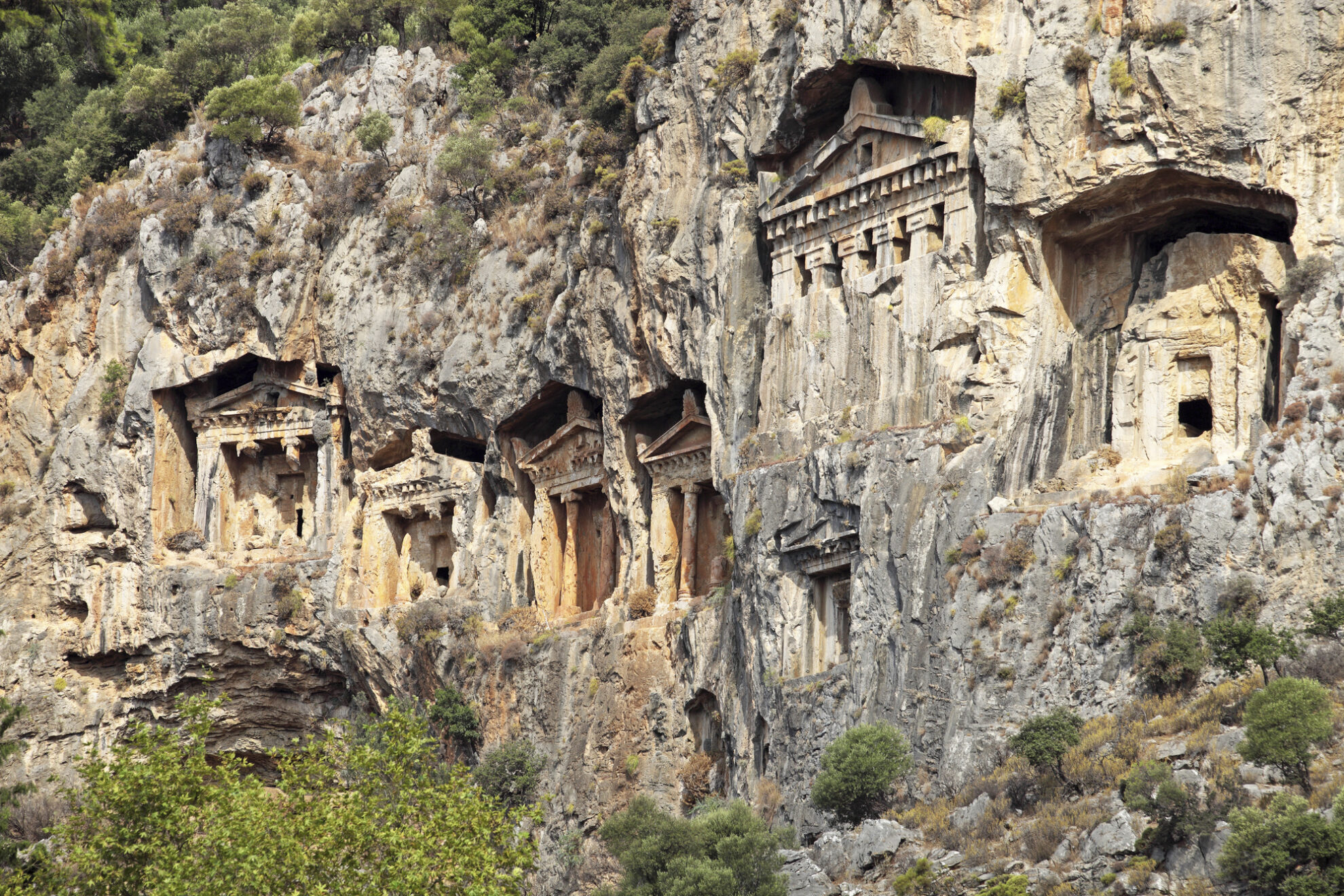 Felsengräber der Stadt Kaunos in Dalyan, Türkei