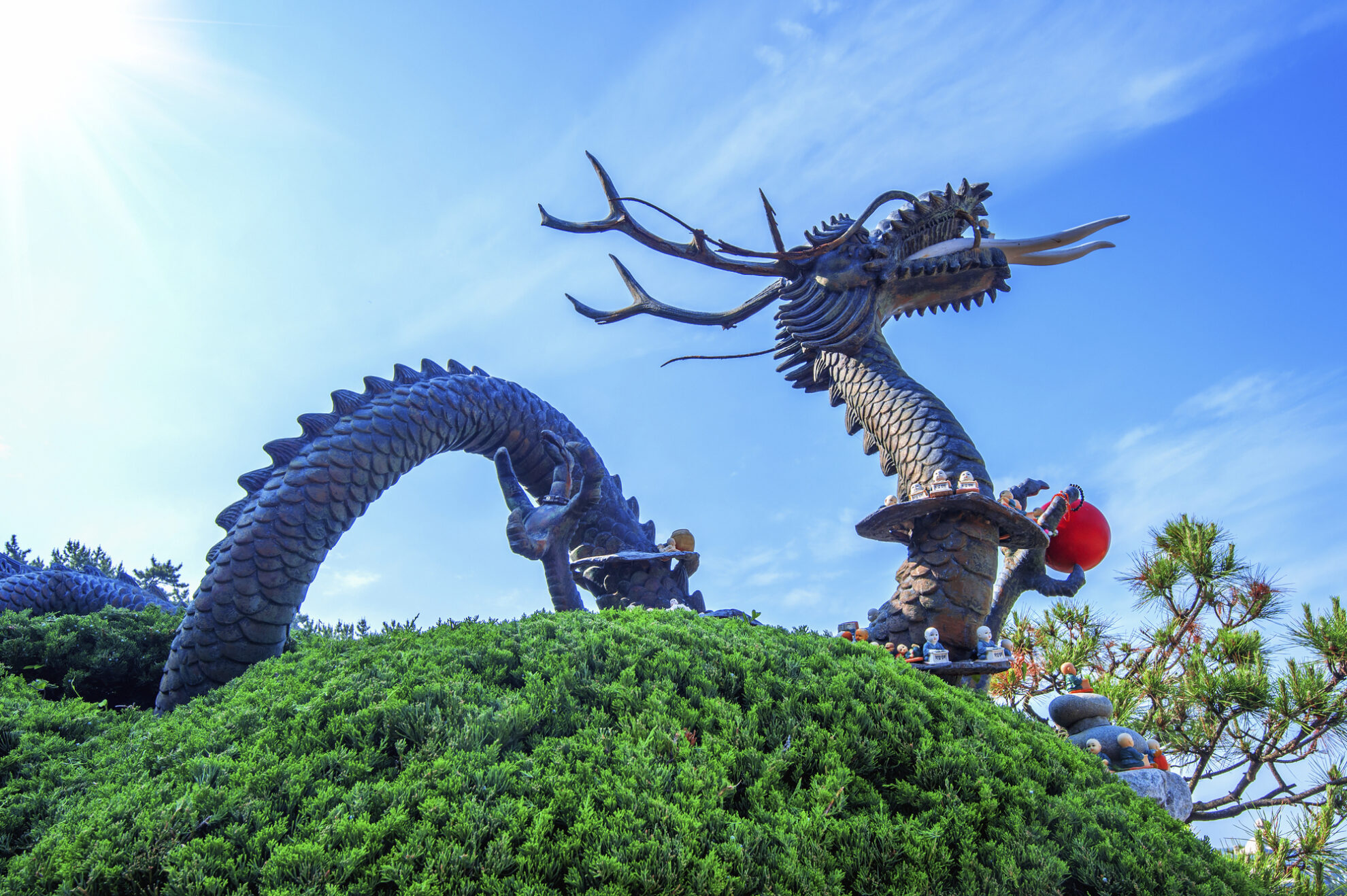 Drache im Haedong Younggung Tempel in Busan, Südkorea