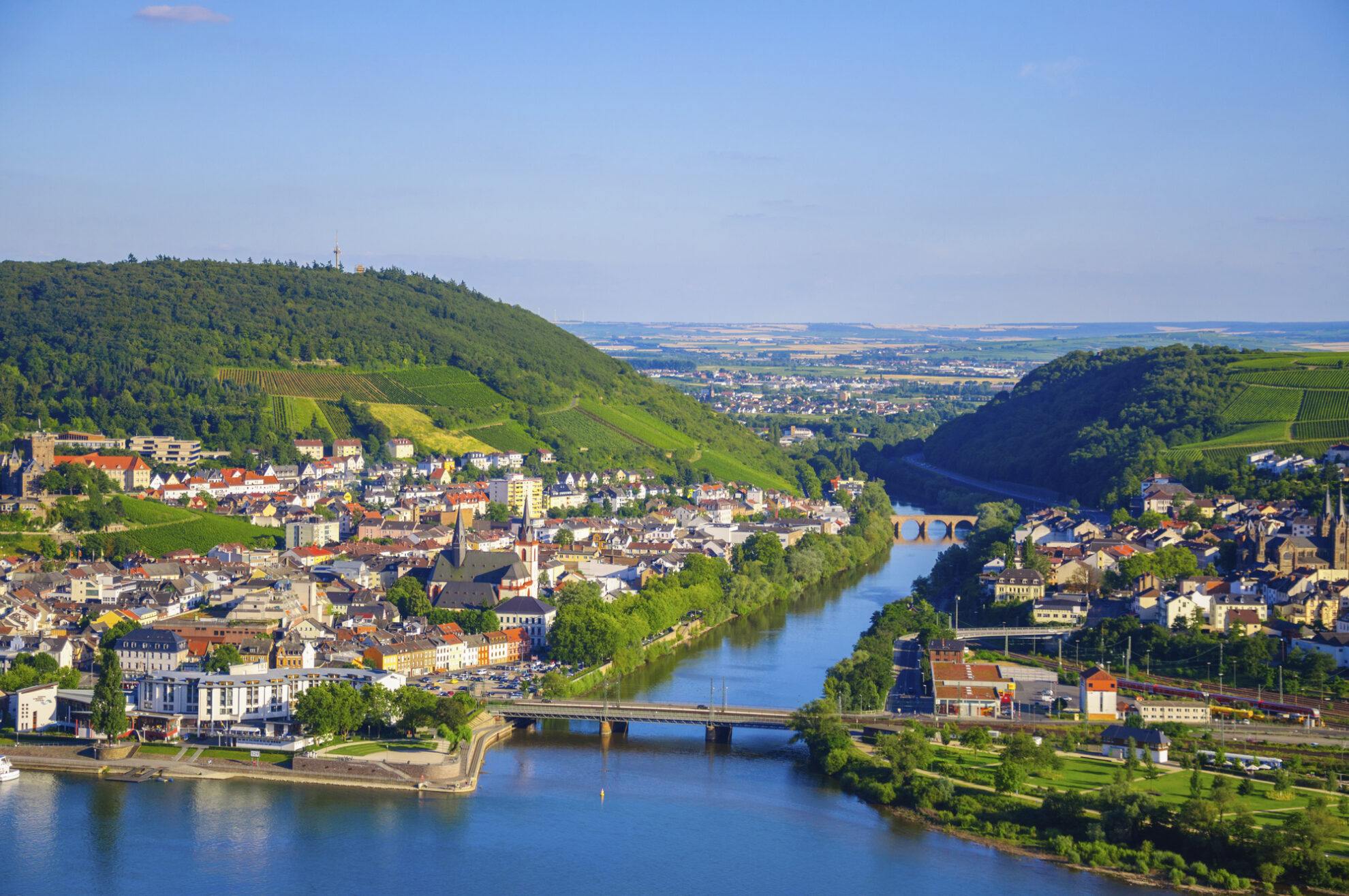 Luftaufnahme von Bingen am Rhein, Deutschland