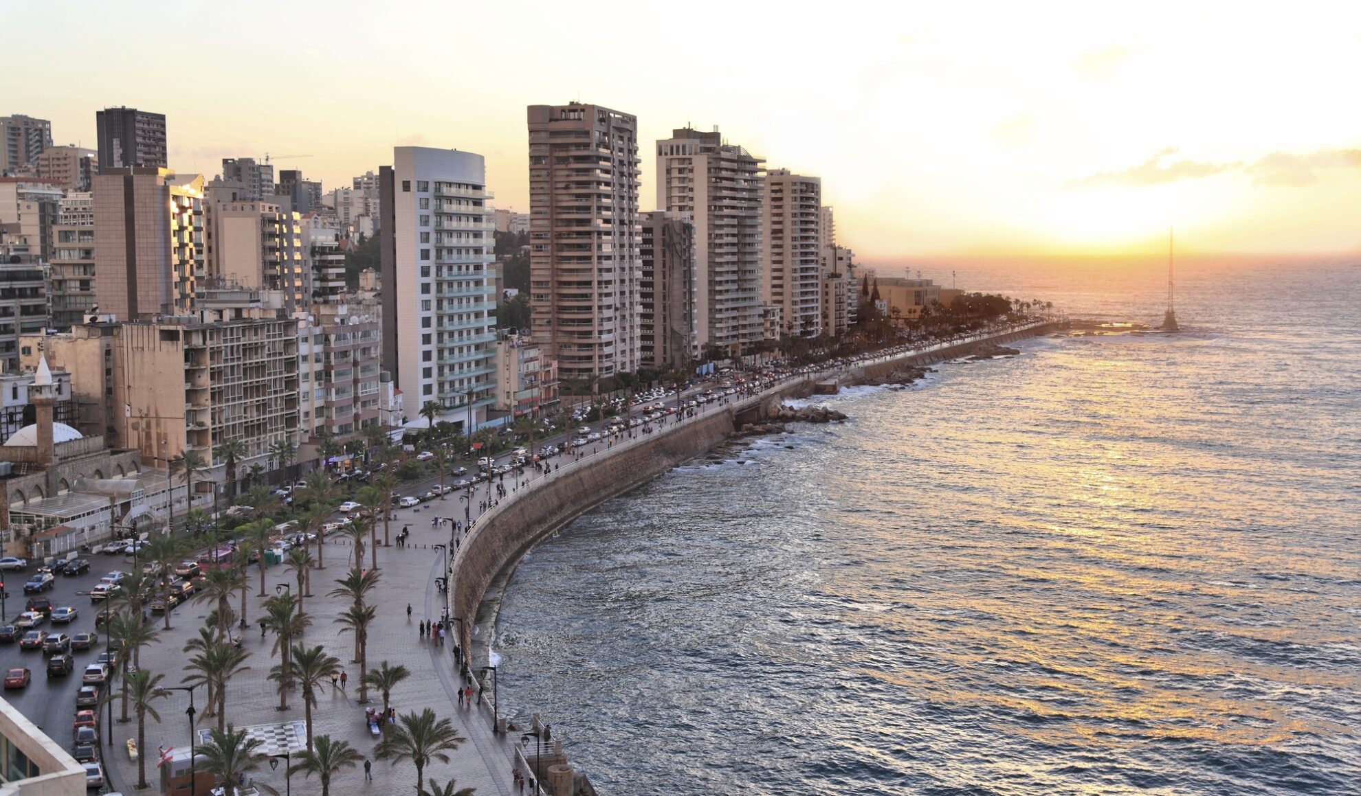 Sonnenuntergang über Beirut im Libanon