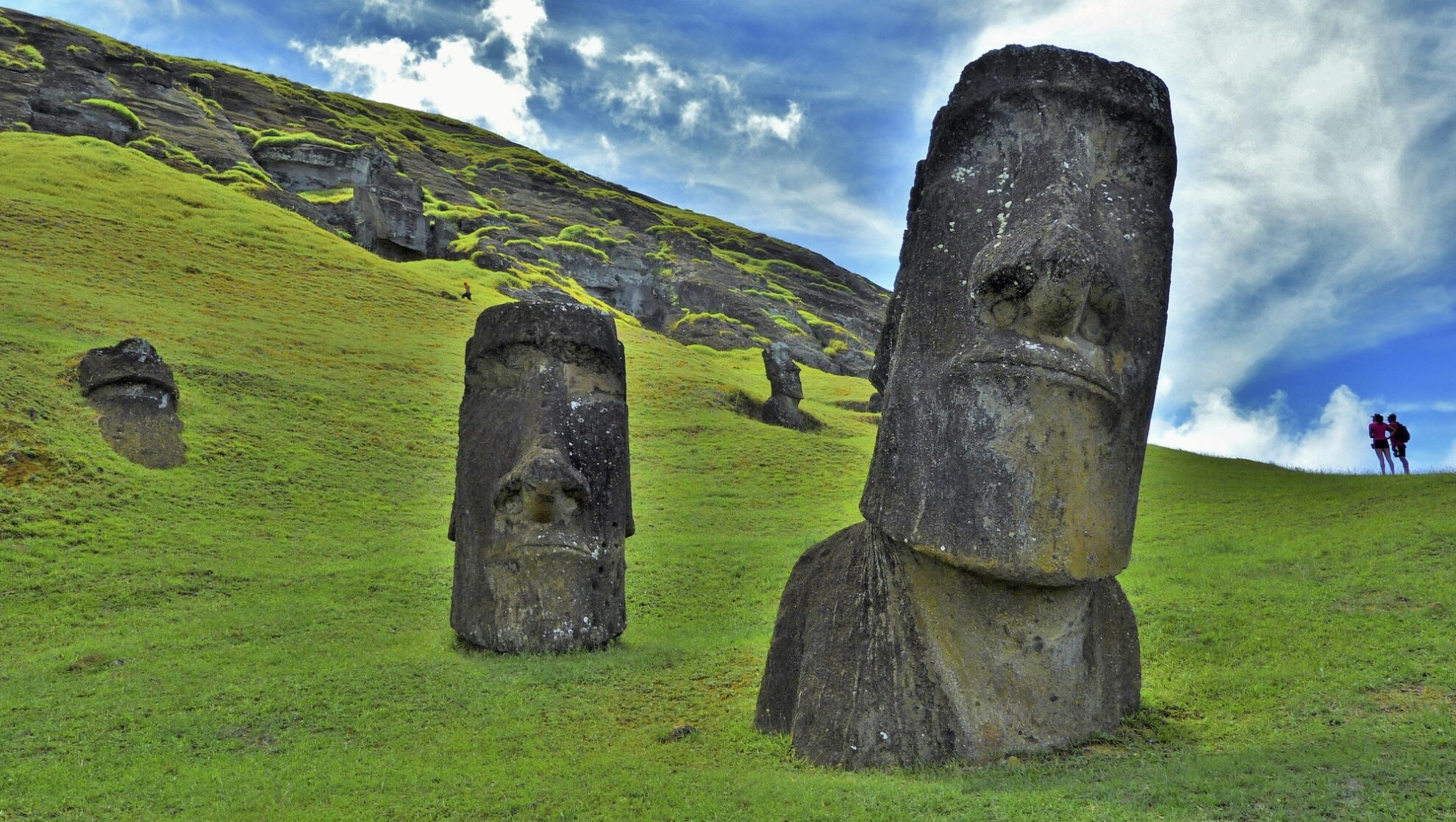 Moai Statuen auf der Osterinsel, Chile