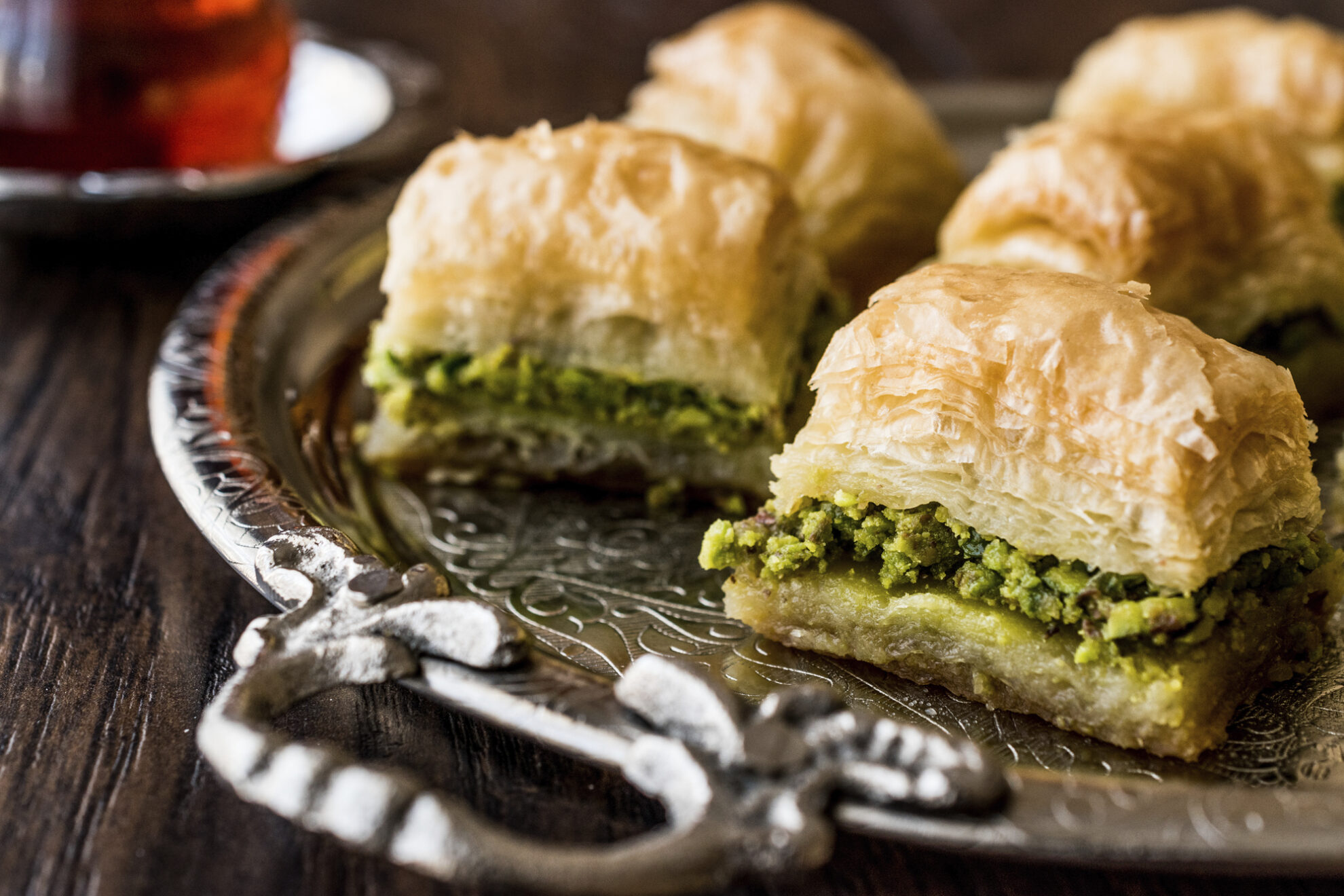 Baklava, Blätterteig mit Honig und Pistazien