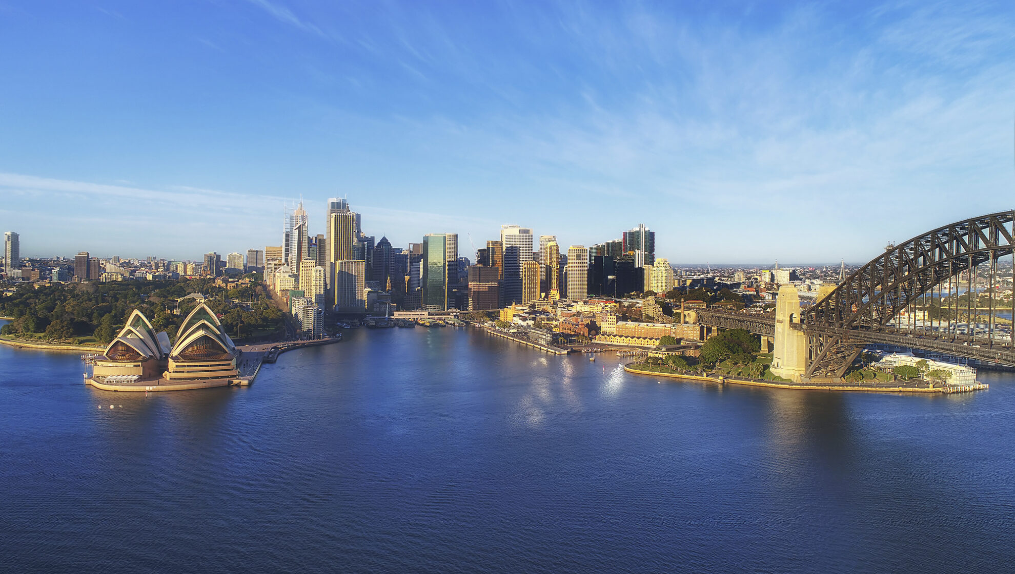 Panoramaaufnahme vom Hafen in Sydney, Australien