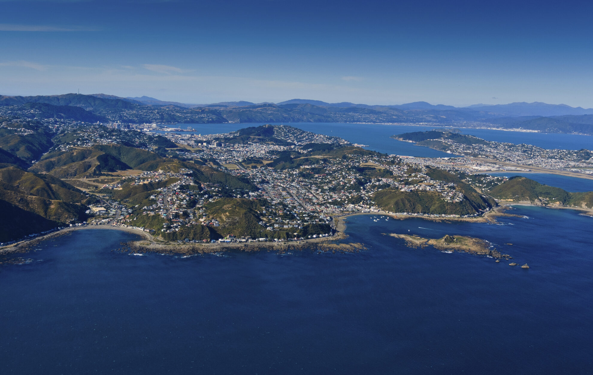 Luftbild von Wellington, Neuseeland