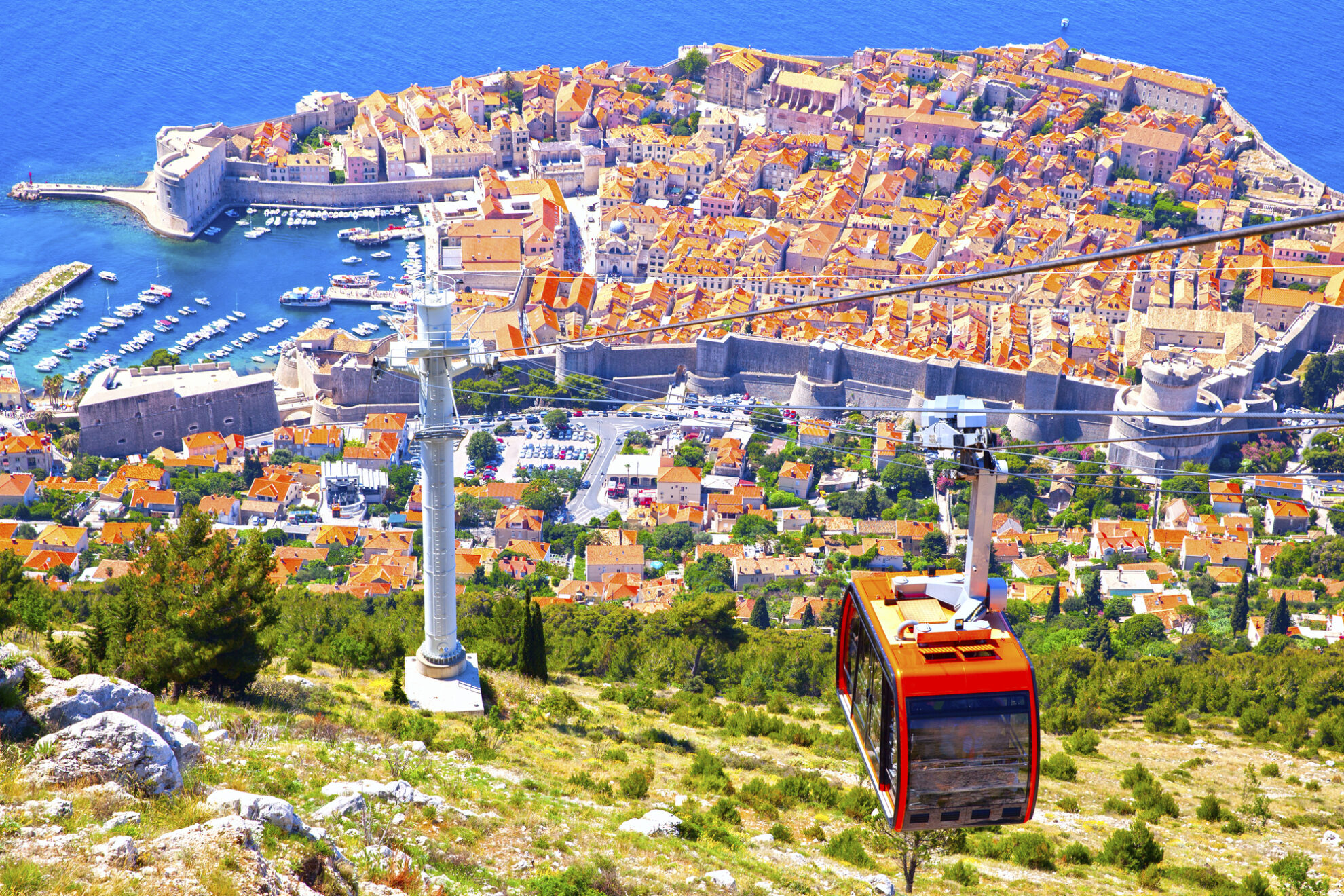 Seilbahn in Dubrovnik, Kroatien