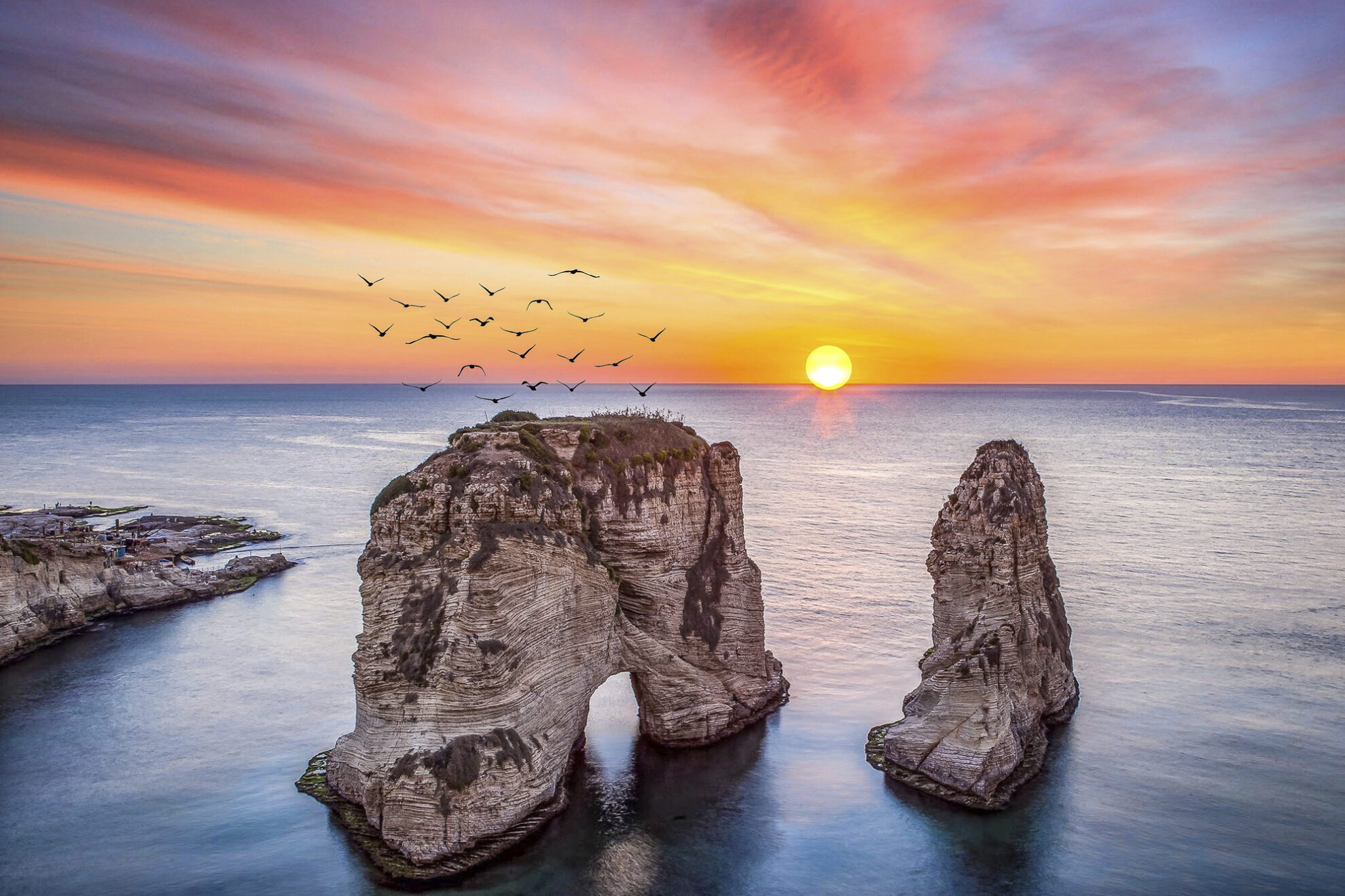 Raouche Felsen in Beirut, Libanon