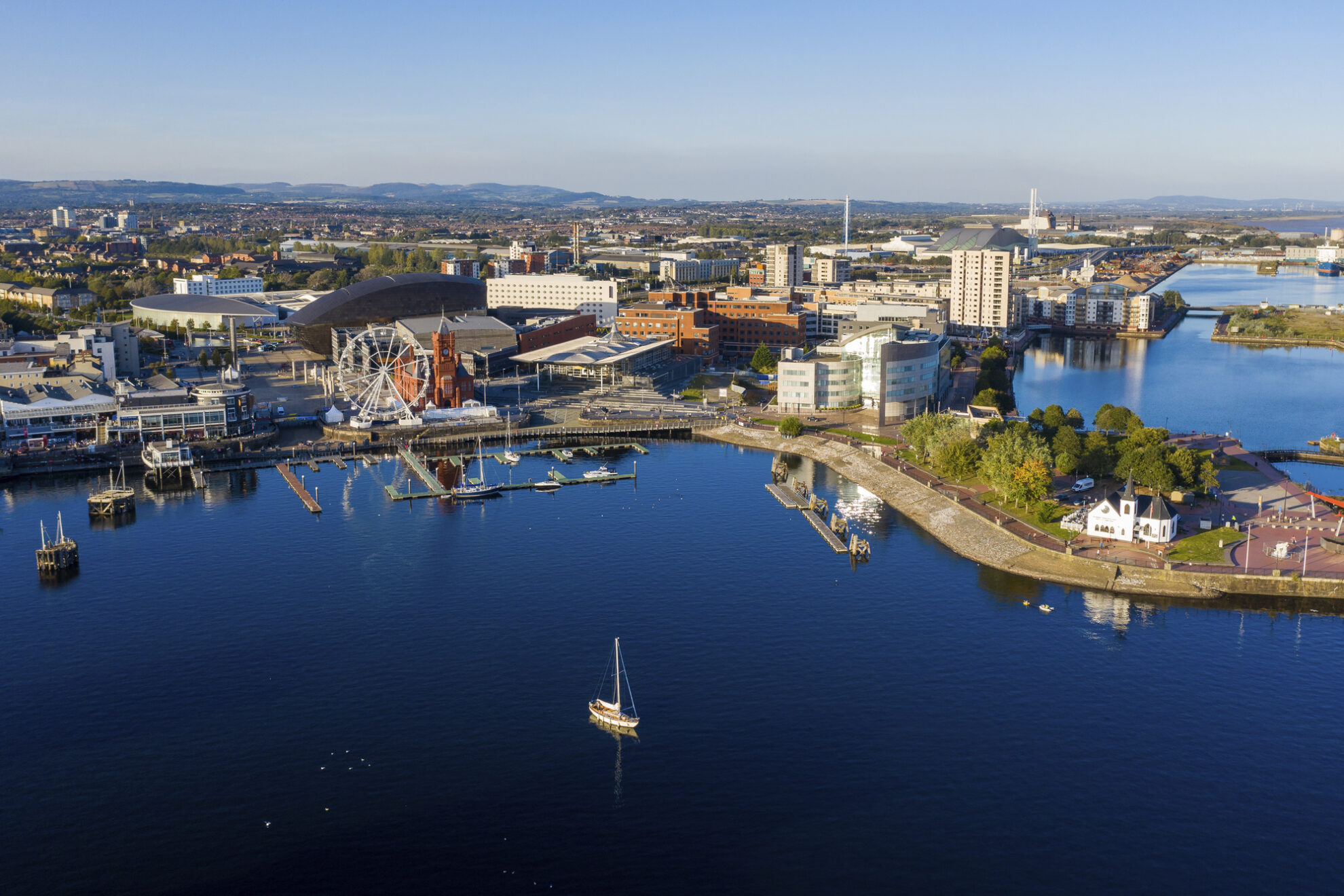 Luftaufnahme von Cardiff, Wales