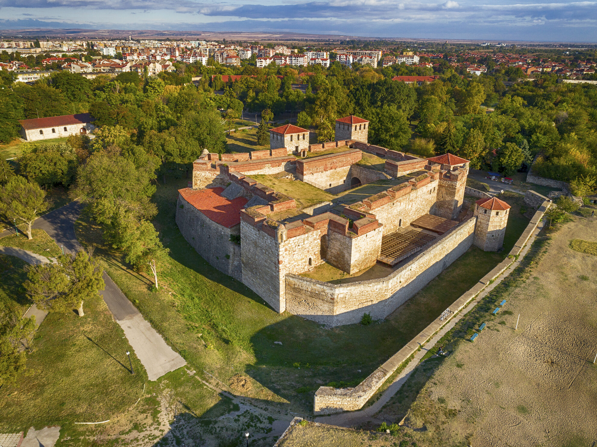 Luftbild von Baba Vida Festung, Bulgarien